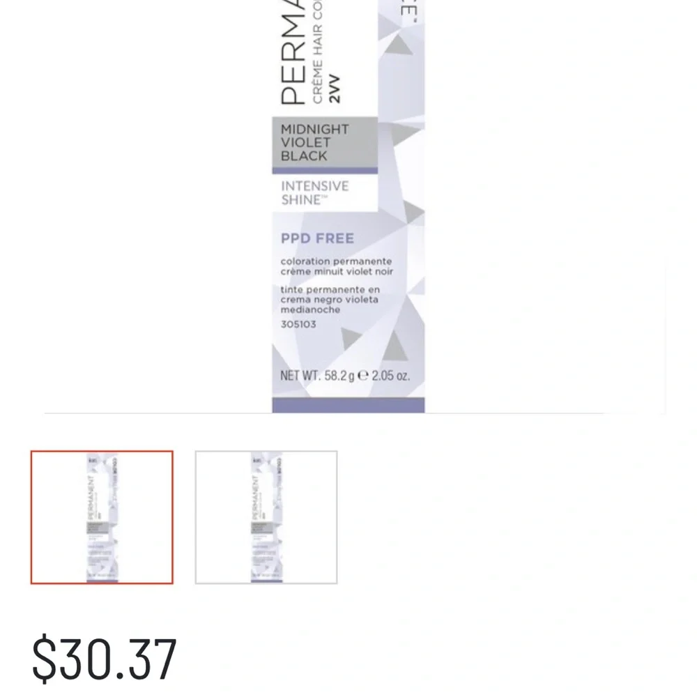 Ion Midnight Violet Black Permanent Creme Hair Color